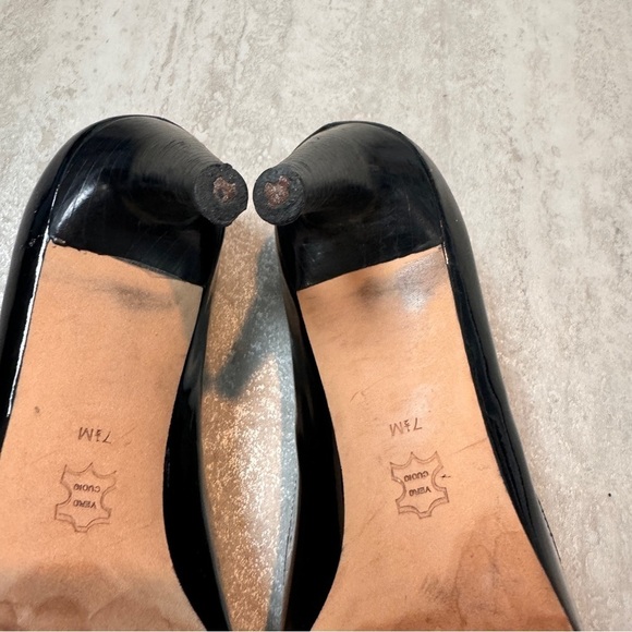 Via Spiga open toe heels black leather pump - Picture 13 of 14